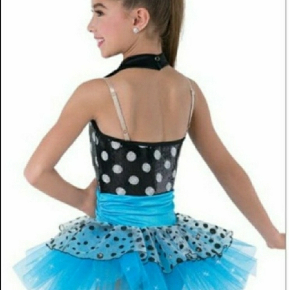 Weissman large child blue polka dot 50s